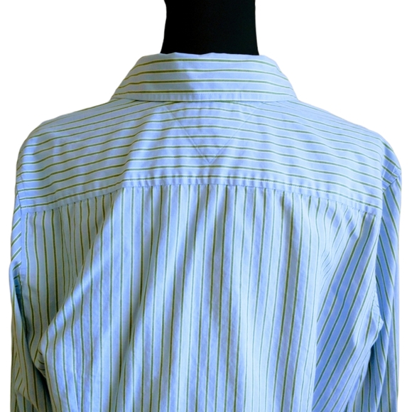 Tommy Hilfiger Striped Green/Blue Men's Shirts - Picture 8 of 14